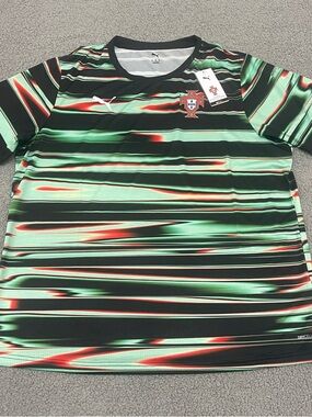 Puma Portugal FPF Prematch Jersey Mens XXL Black Green Red DRYCELL Soccer Shirt
